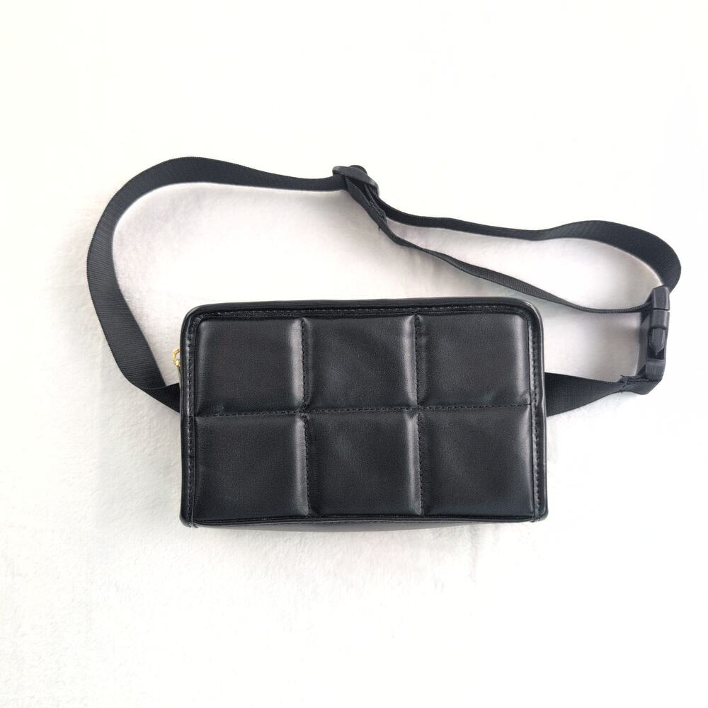 Amanda Uprichard Faux Leather Quilted Belt Bag Black Women's